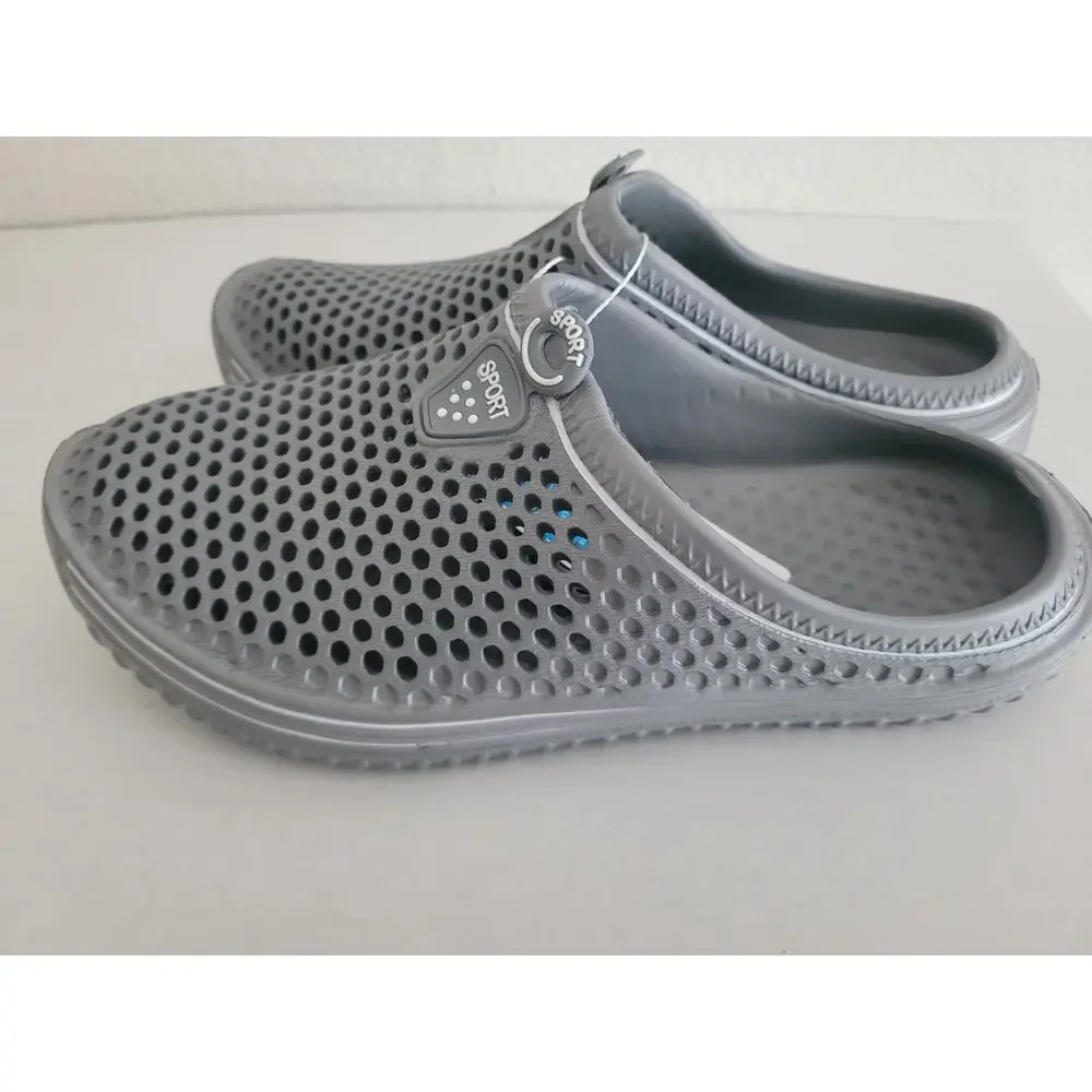SPORT Rubber Pool‎ Shoes - Gray/White - Size 6-37. (x02g)